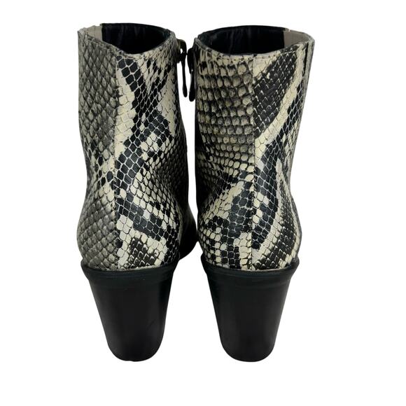 BLONDO QUE SNAKE PRINT LEATHER WATERPROOF BOOTIES IN BLACK NWOB SIZE 6.5M - Picture 7 of 12